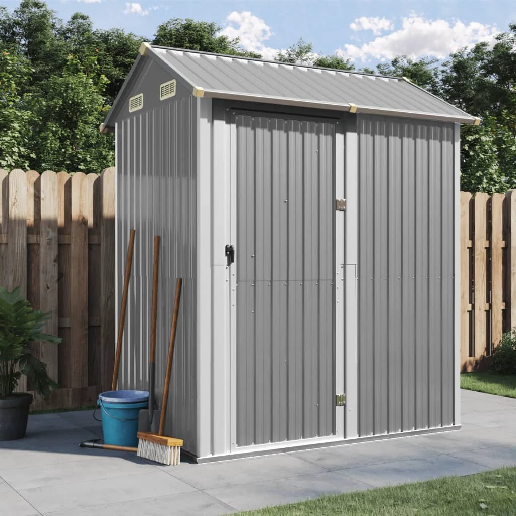 vidaXL vidaXL Garden Shed Green 192x152.5x237 cm Galvanised Steel - Garden Shed