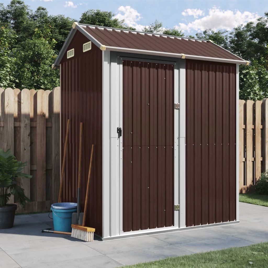vidaXL vidaXL Garden Shed Green 192x152.5x237 cm Galvanised Steel - Garden Shed