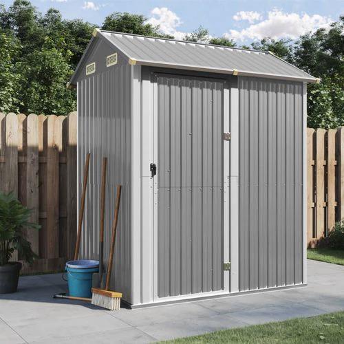 vidaXL vidaXL Garden Shed Green 192x152.5x237 cm Galvanised Steel - Garden Shed