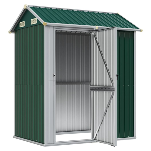 vidaXL vidaXL Garden Shed Green 192x152.5x237 cm Galvanised Steel - Garden Shed