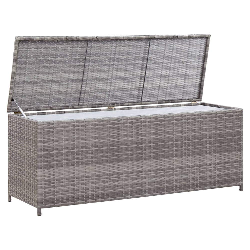 vidaXL Garden Storage Box Grey vidaXL 120x50x60 cm Poly Rattan - Uncategorized Garden Storage