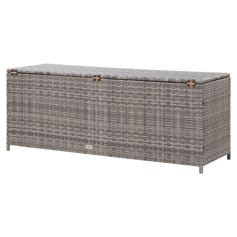 Garden Storage Box Grey vidaXL 120x50x60 cm Poly Rattan by vidaXL