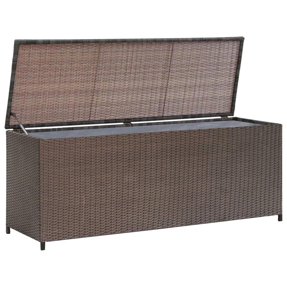 Garden Storage Box Grey vidaXL 120x50x60 cm Poly Rattan by vidaXL