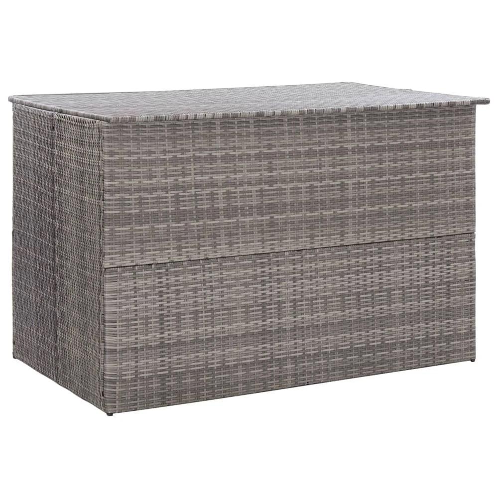 Garden Storage Box Grey vidaXL 150x100x100 cm Poly Rattan by vidaXL