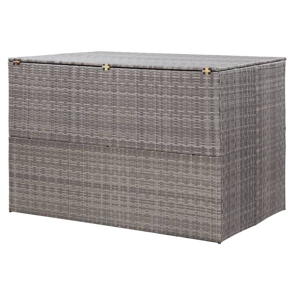 Garden Storage Box Grey vidaXL 150x100x100 cm Poly Rattan by vidaXL