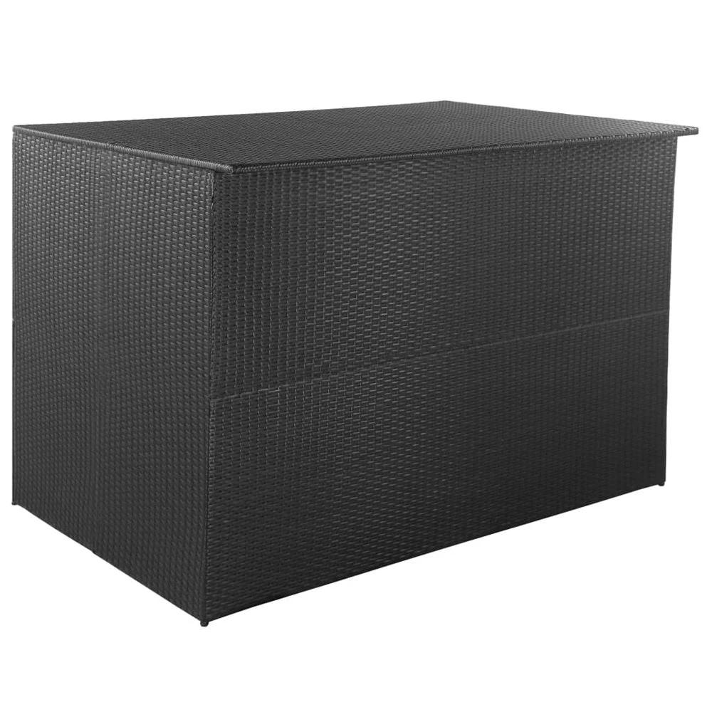 Garden Storage Box Grey vidaXL 150x100x100 cm Poly Rattan by vidaXL