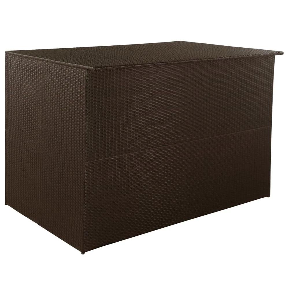 Garden Storage Box Grey vidaXL 150x100x100 cm Poly Rattan by vidaXL