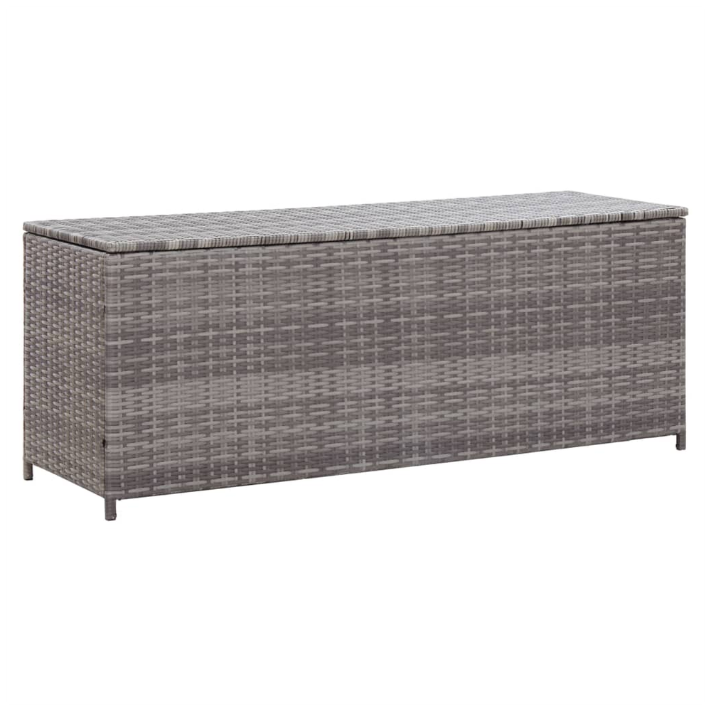 vidaXL Garden Storage Box Grey vidaXL 150x50x60 cm Poly Rattan - Uncategorized Garden Storage