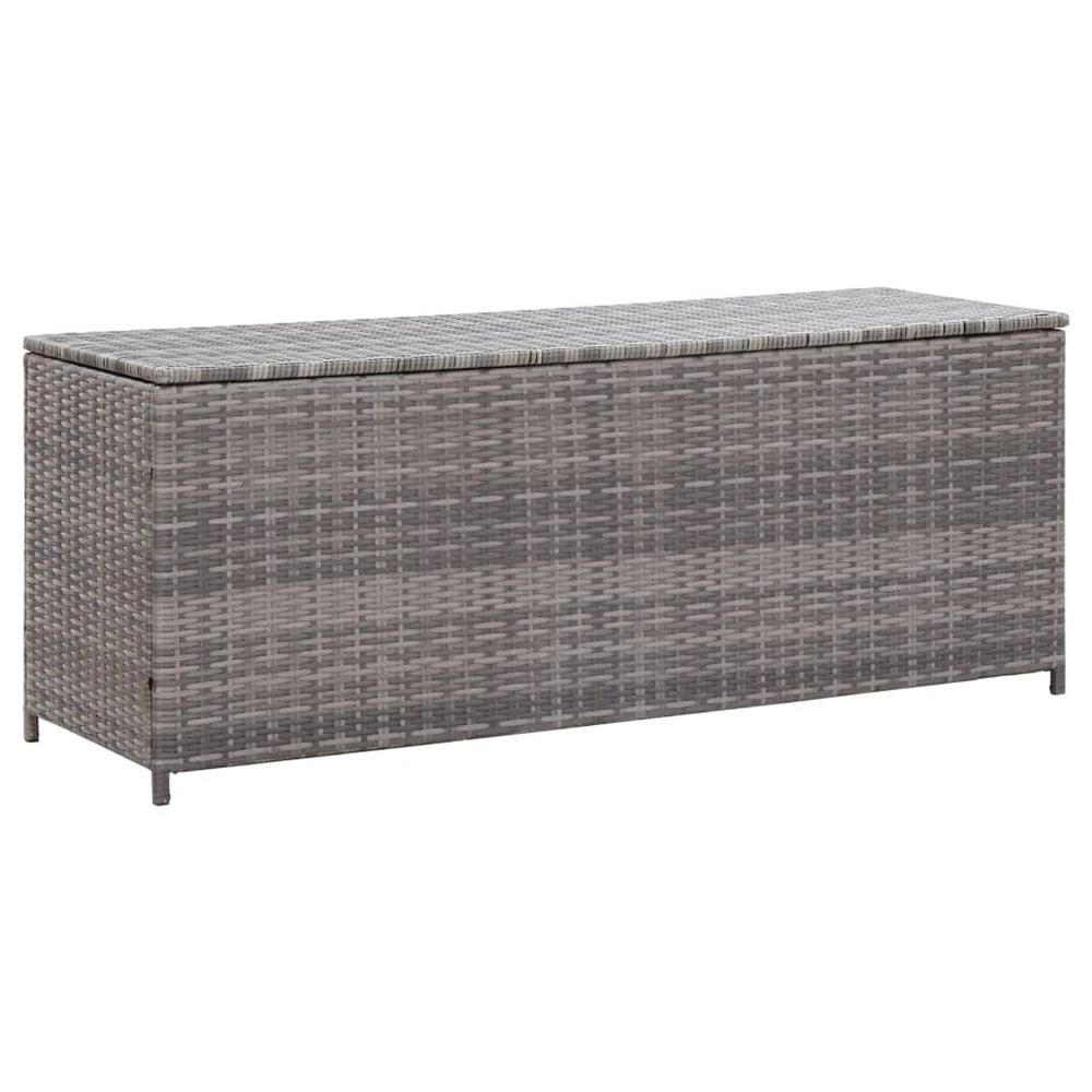 vidaXL Garden Storage Box Grey vidaXL 150x50x60 cm Poly Rattan - Uncategorized Garden Storage