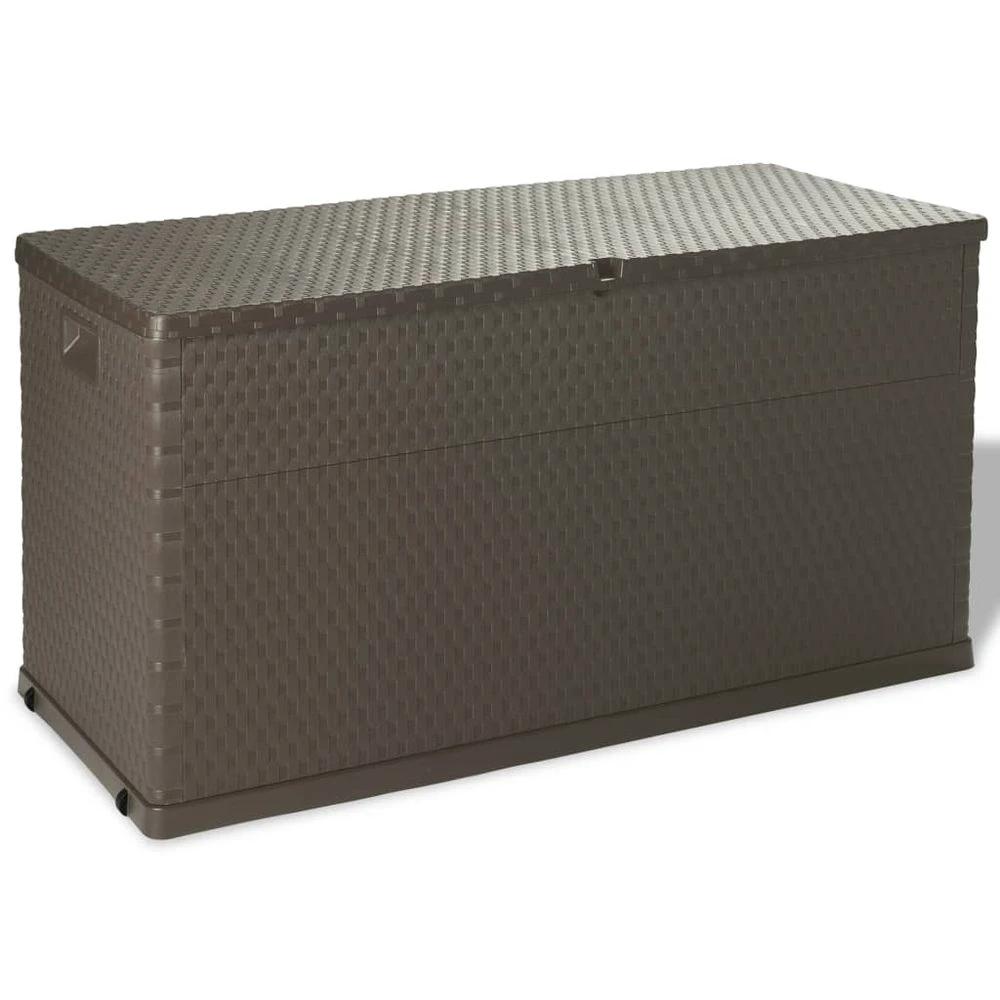 vidaXL Garden Storage Box Brown vidaXL 120x56x63 cm PP Rattan - Uncategorized Garden Storage