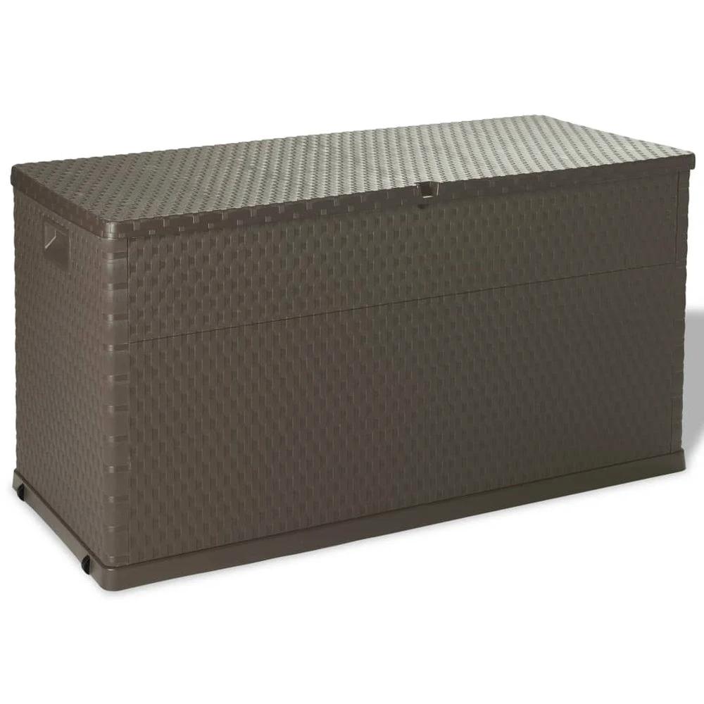 vidaXL Garden Storage Box Brown vidaXL 120x56x63 cm PP Rattan - Uncategorized Garden Storage