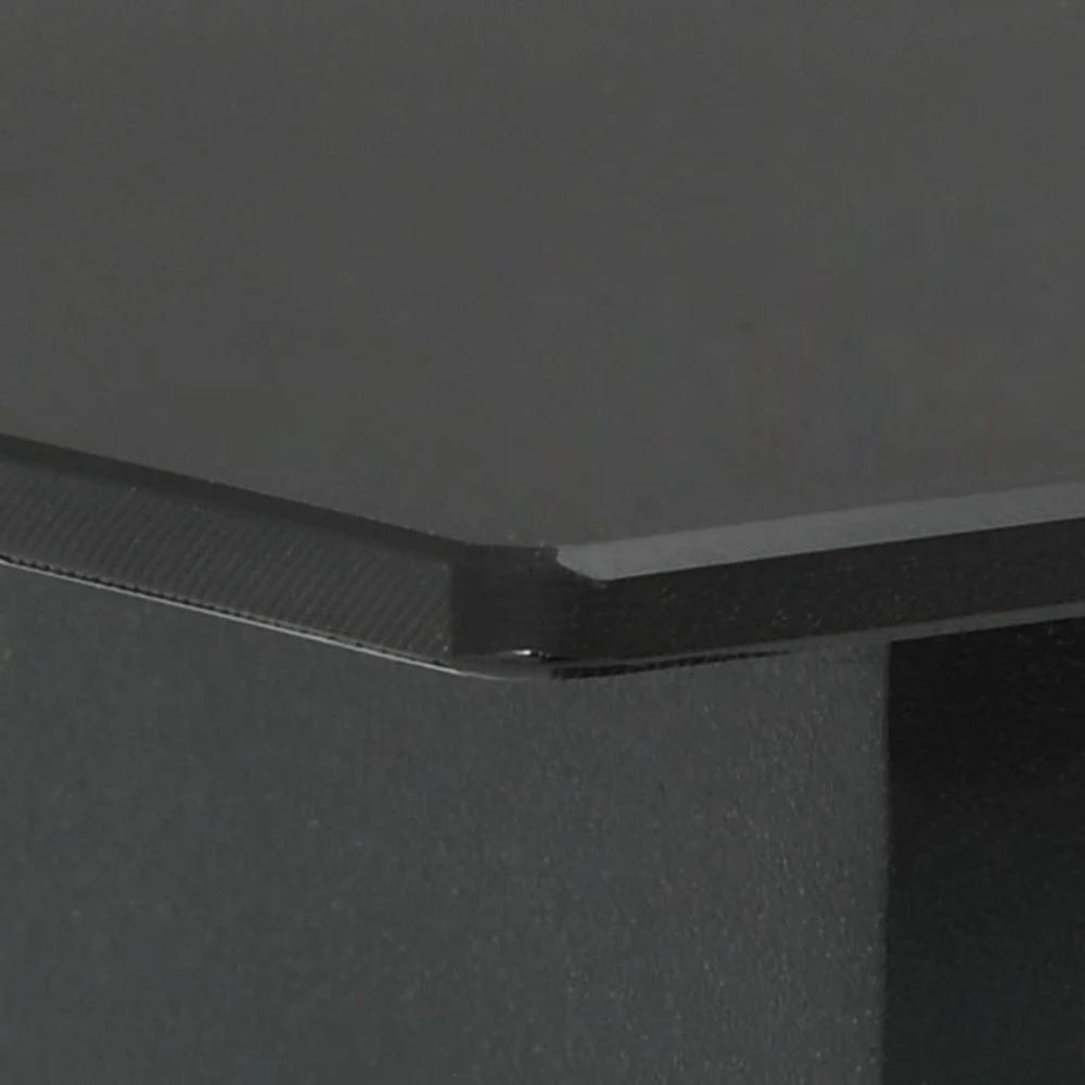Garden Dining Table Black vidaXL 80x80x74 cm Steel and Glass by vidaXL