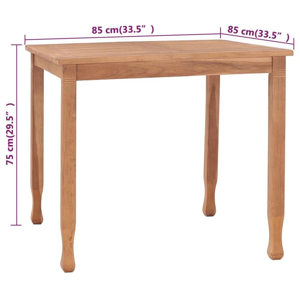 vidaXL Garden Dining Table vidaXL 85x85x75 cm Solid Teak Wood - Uncategorized Garden Table