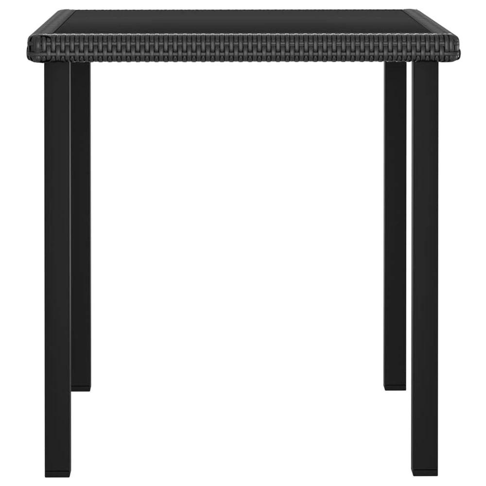 vidaXL Garden Dining Table Black vidaXL 70x70x73 cm Poly Rattan - Uncategorized Garden Table