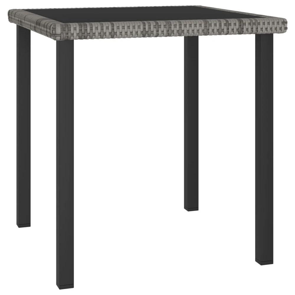 vidaXL Garden Dining Table Black vidaXL 70x70x73 cm Poly Rattan - Uncategorized Garden Table