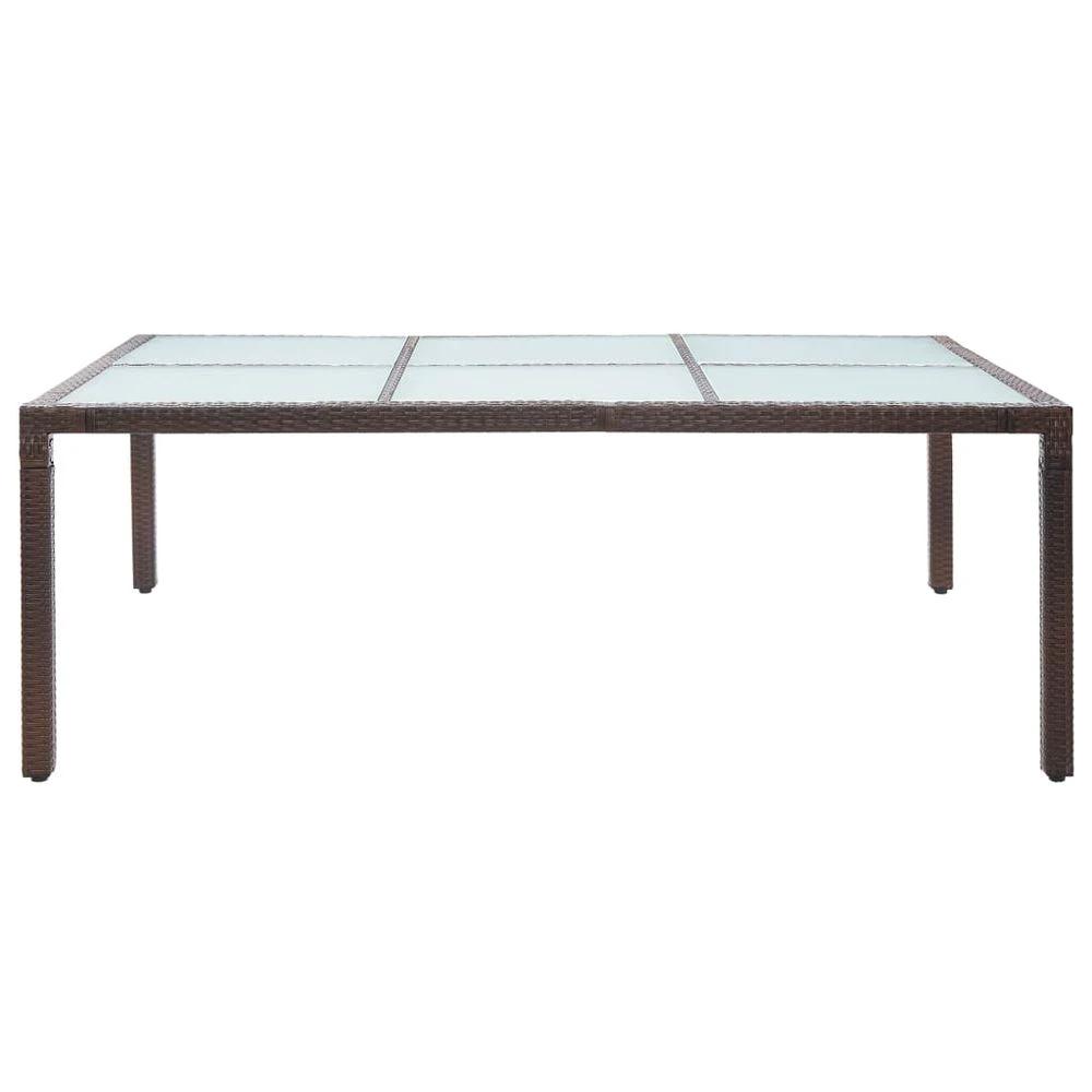 Outdoor Dining Table vidaXL Brown 200x150x74 cm Poly Rattan by vidaXL