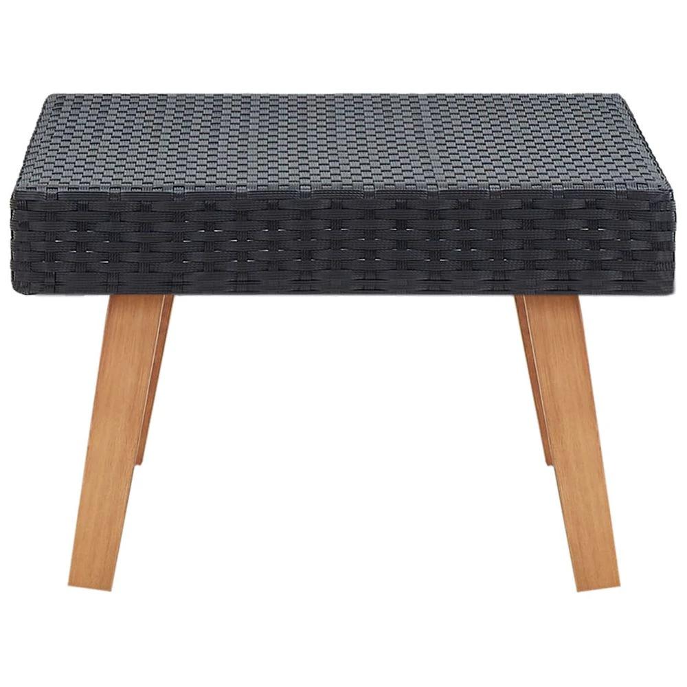 vidaXL vidaXL Garden Coffee Table Poly Rattan Black - Garden Table