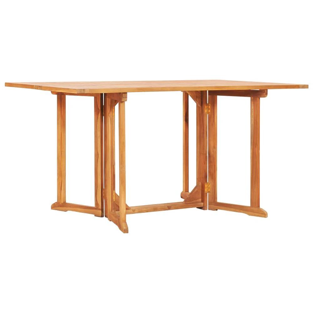 Folding Butterfly Garden Table vidaXL 150x90x75 cm Solid Teak Wood by vidaXL