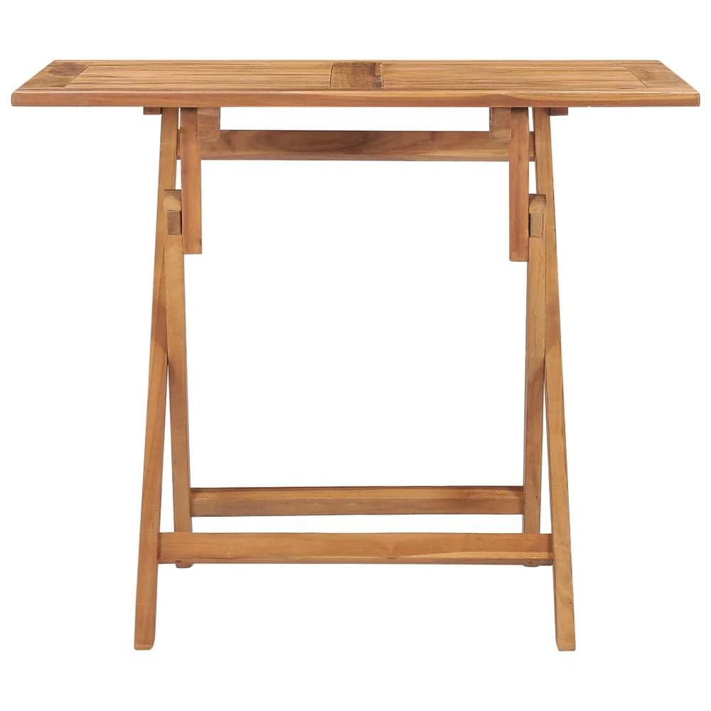 vidaXL Folding Garden Dining Table vidaXL 90x60x75 cm Solid Teak Wood - Uncategorized Garden Table