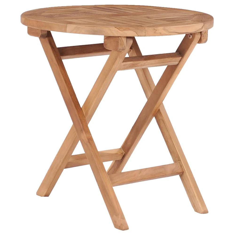 Folding Garden Table 45 cm vidaXL Solid Teak Wood by vidaXL