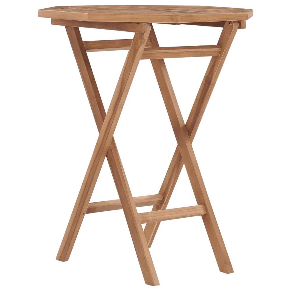 Folding Garden Table vidaXL 60x60x75 cm Solid Teak Wood by vidaXL