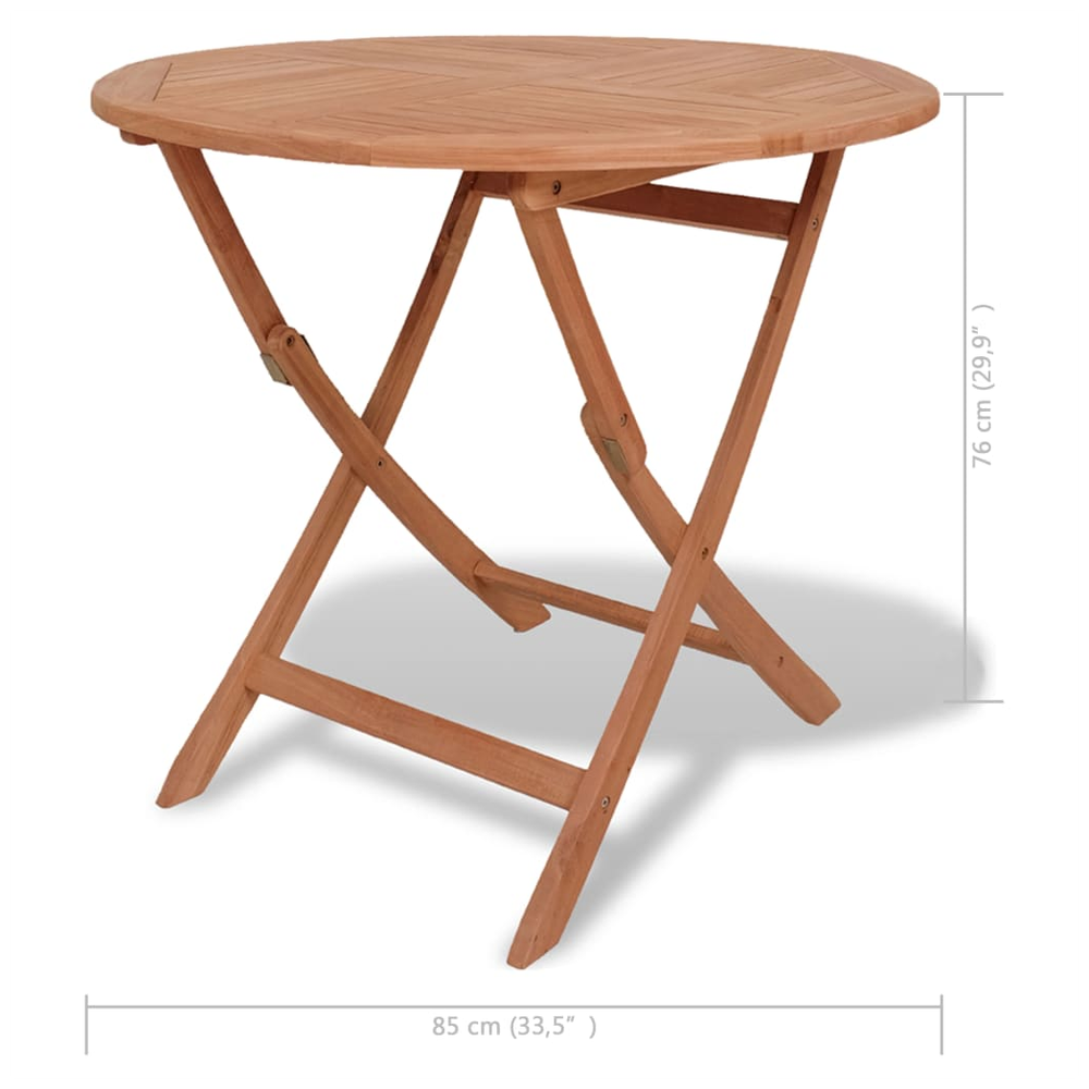 Folding Garden Table vidaXL 85x76 cm Solid Teak Wood by vidaXL