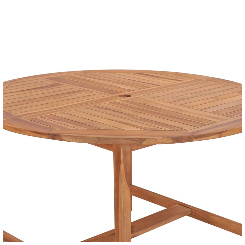 Garden Dining Table Ø110x75 cm vidaXL Solid Wood Teak by vidaXL