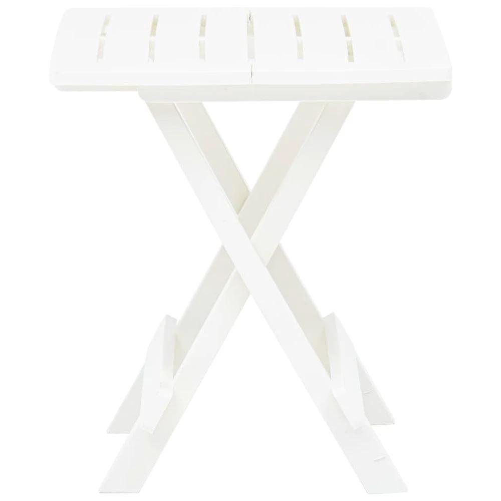 Folding Garden Table vidaXL White 45x43x50 cm Plastic by vidaXL