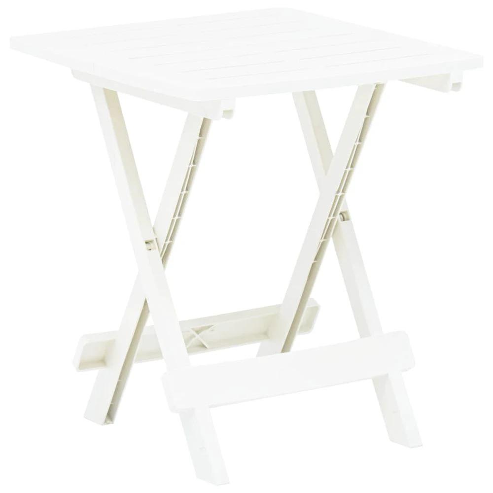 Folding Garden Table vidaXL White 45x43x50 cm Plastic by vidaXL