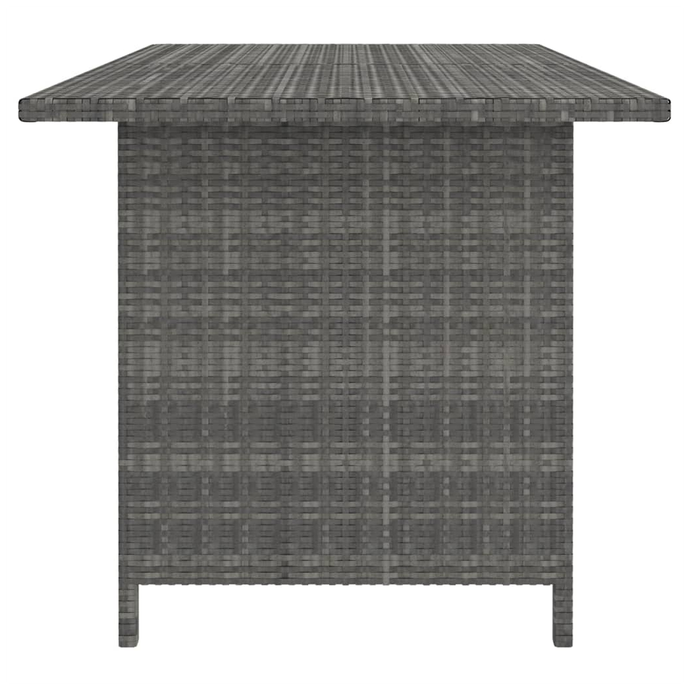 Garden Dining Table Grey vidaXL 110x70x65 cm Poly Rattan by vidaXL