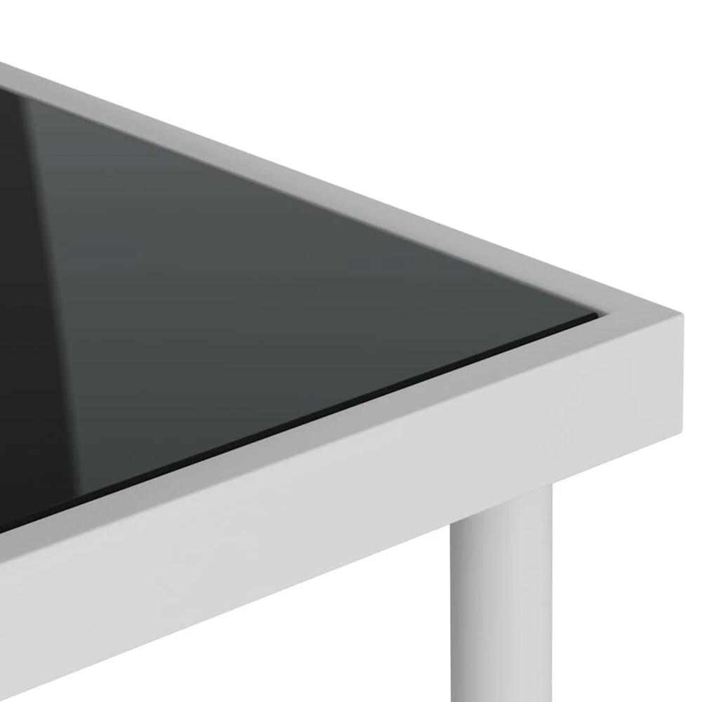 vidaXL Outdoor Dining Table vidaXL Light Grey 80x80x72 cm Glass and Steel - Uncategorized Garden Table