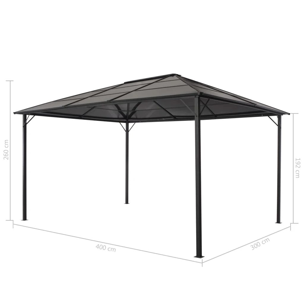 vidaXL Gazebo with Roof Aluminium 3x3 m Black by vidaXL