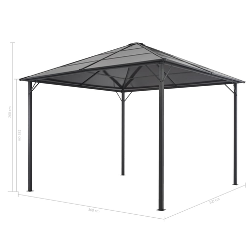 vidaXL Gazebo with Roof Aluminium 3x3 m Black by vidaXL