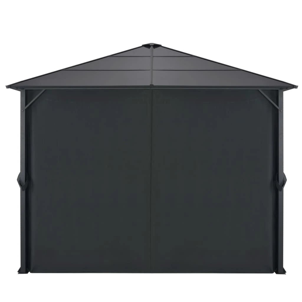 vidaXL Gazebo with Curtain Aluminium 3x3 m Black by vidaXL
