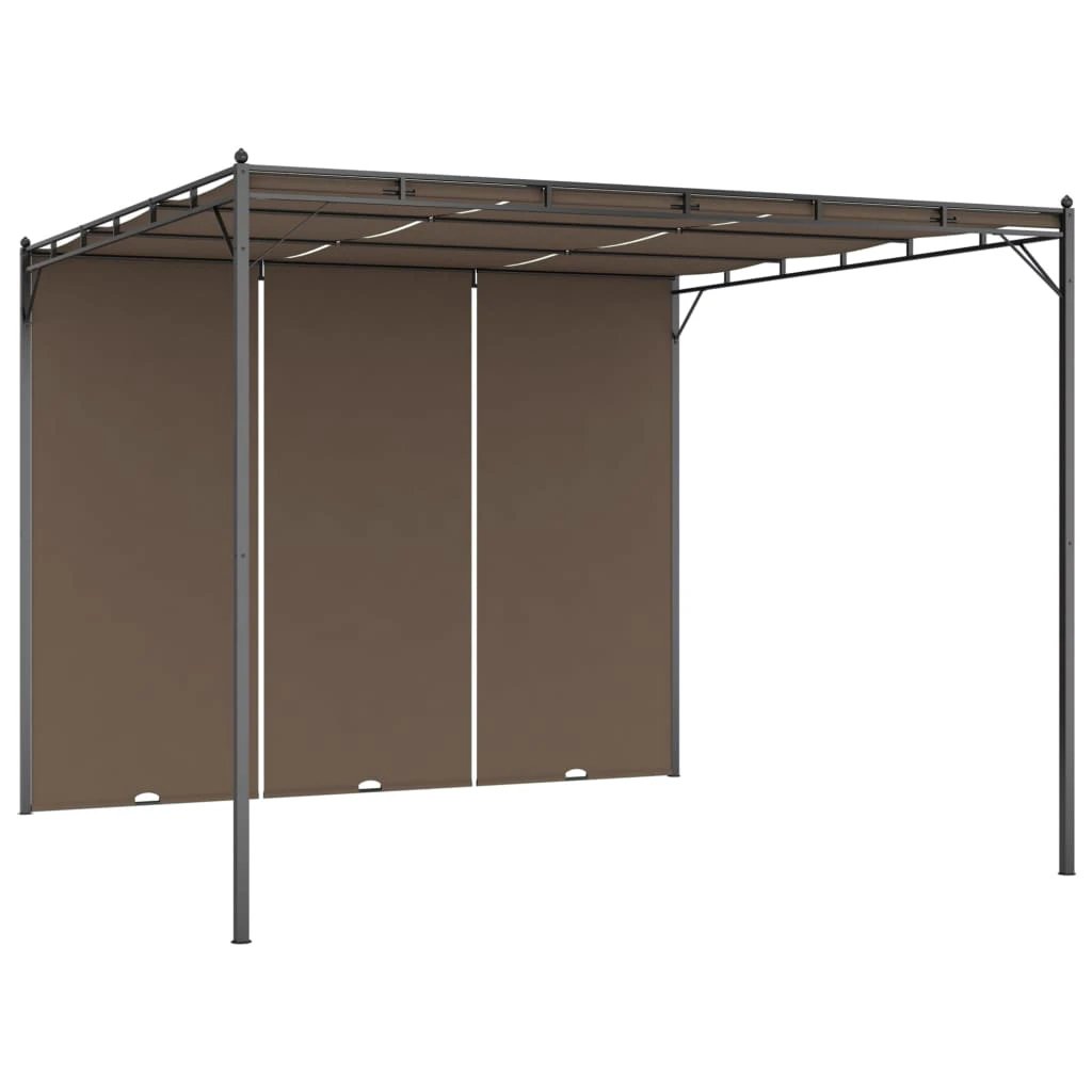 vidaXL vidaXL Garden Gazebo with Side Curtain 3x3x2.25 m Taupe - Gazebos