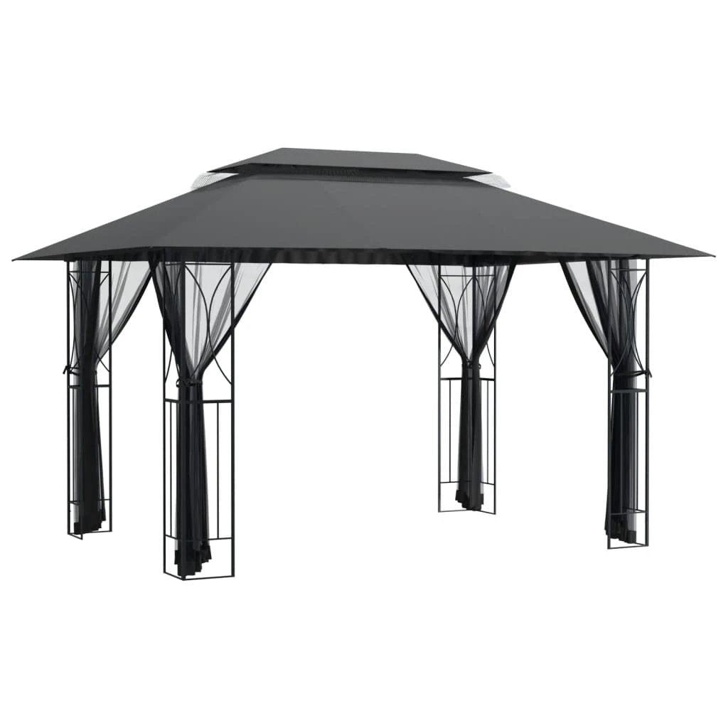 vidaXL vidaXL Gazebo with Sidewalls Anthracite 400x300x270 cm Steel - Gazebos