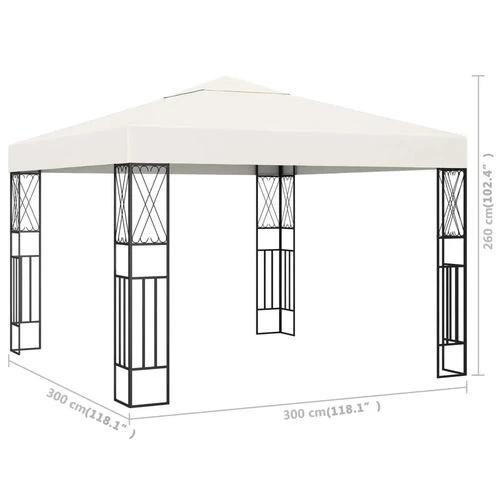 vidaXL Gazebo 3x3 m Cream Fabric - Gazebos