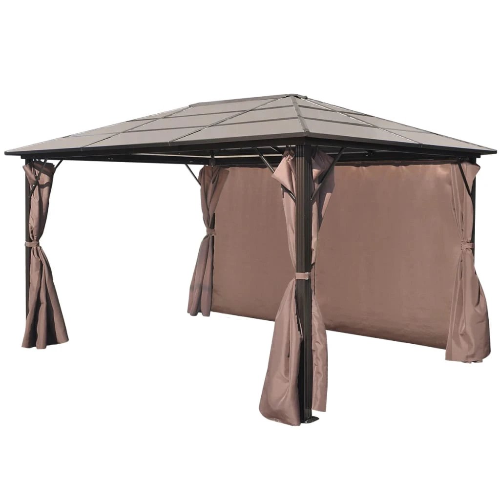 vidaXL Gazebo with Curtain Anthracite Aluminium 300x300 cm - Gazebos