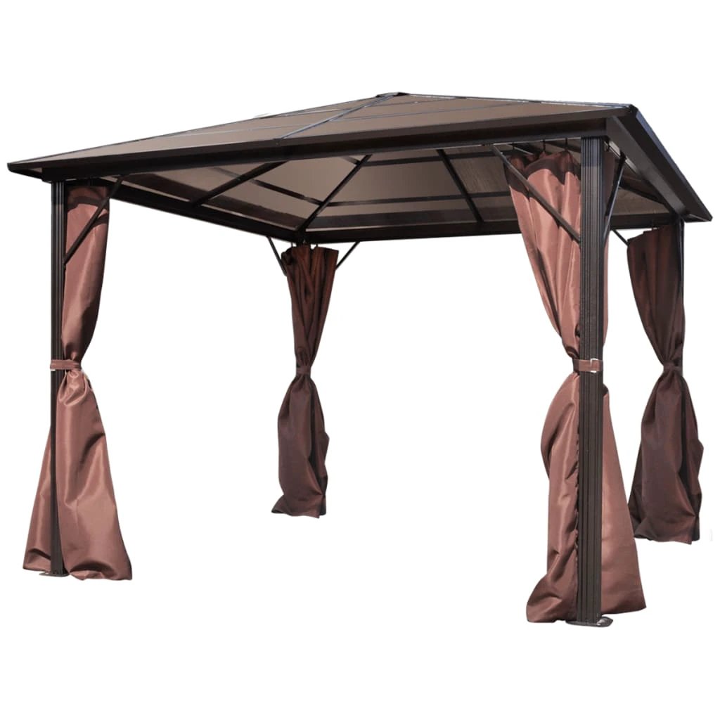 vidaXL Gazebo with Curtain Anthracite Aluminium 300x300 cm by vidaXL