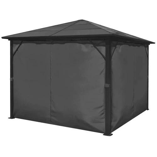 vidaXL Gazebo with Curtain Anthracite Aluminium 300x300 cm by vidaXL