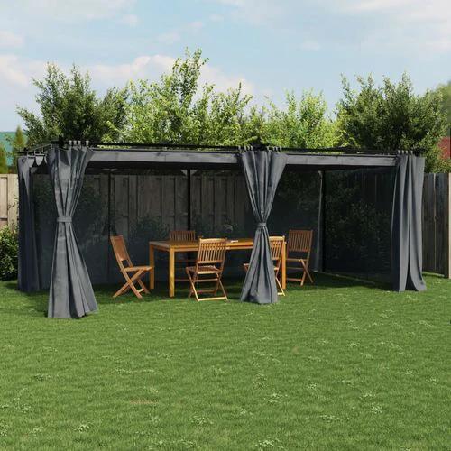 vidaXL Gazebo with Curtains Cream 3x3 m Steel by vidaXL