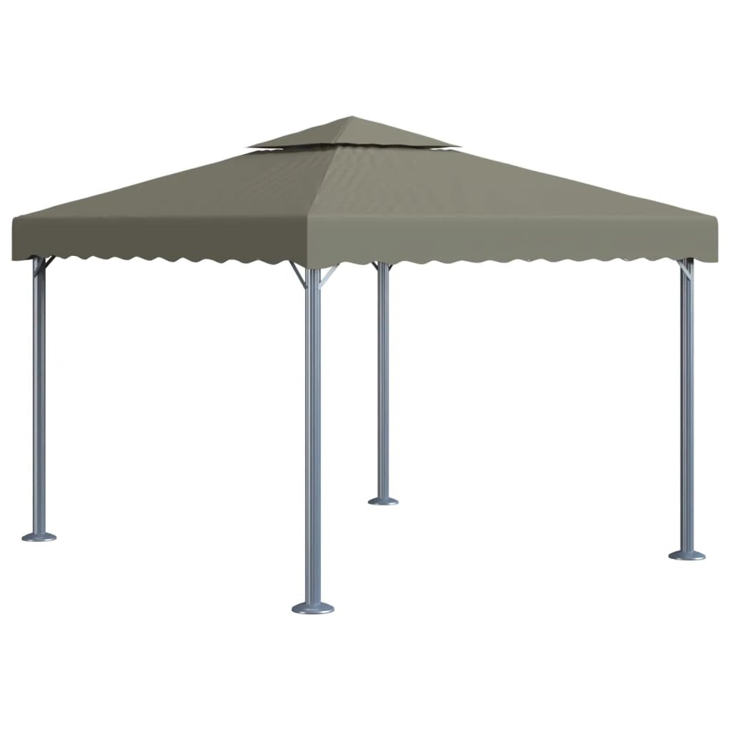 vidaXL Gazebo with LED String Lights 300x300 cm Cream Aluminium by vidaXL