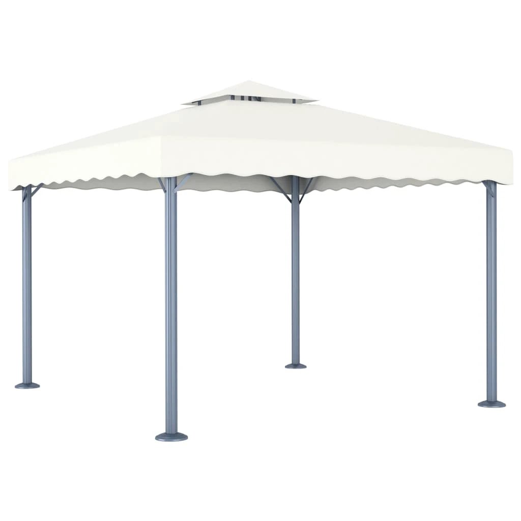 vidaXL Gazebo with LED String Lights 300x300 cm Cream Aluminium by vidaXL