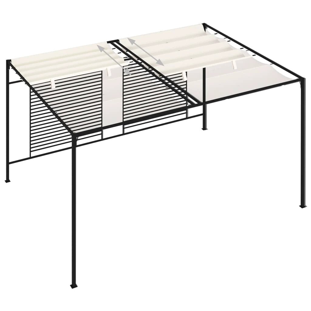 vidaXL Gazebo with Retractable Roof 3x4x2.3 m Cream 180 g/m² - Gazebos