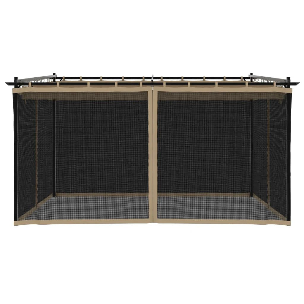vidaXL Gazebo with Mesh Walls Cream 3x3 m Steel by vidaXL