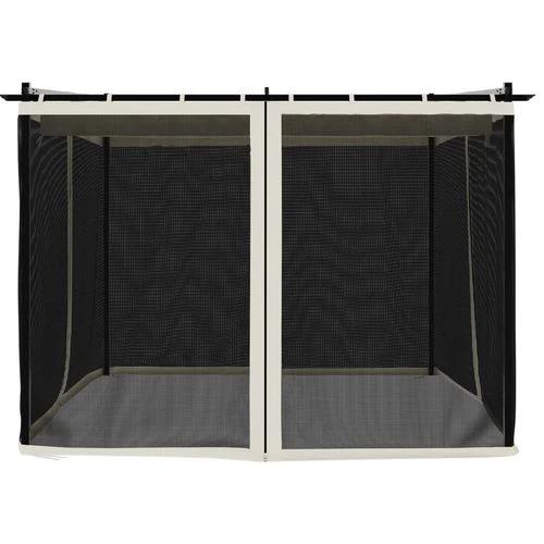vidaXL Gazebo with Mesh Walls Cream 3x3 m Steel - Gazebos