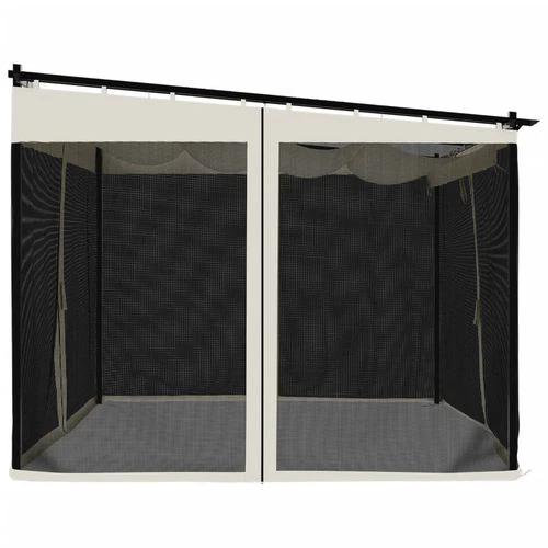 vidaXL Gazebo with Mesh Walls Cream 3x3 m Steel - Gazebos