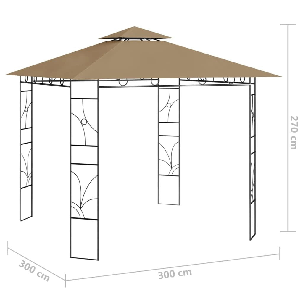 vidaXL Gazebo 3x3x2.7 m Cream 160 g/m² - Gazebos