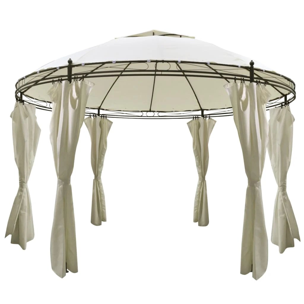 vidaXL Gazebo with Curtains Round 3.5x2.7 m Anthracite by vidaXL