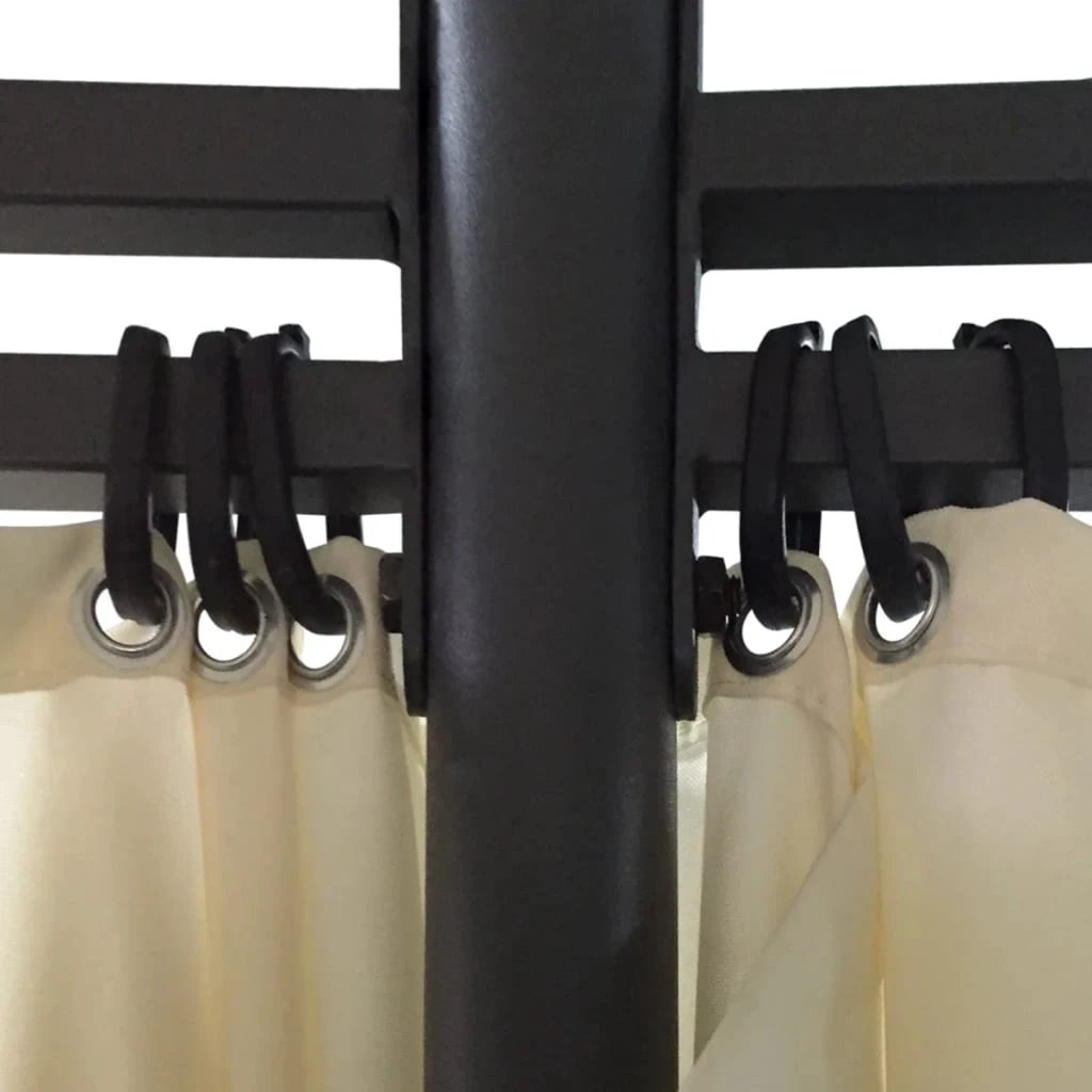 vidaXL Gazebo with Curtains Round 3.5x2.7 m Anthracite by vidaXL
